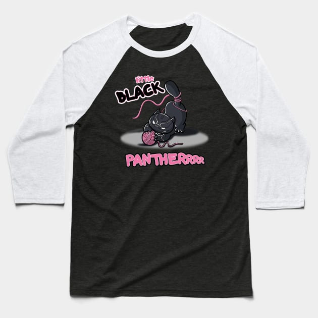 Little black Panther Baseball T-Shirt by Freecheese